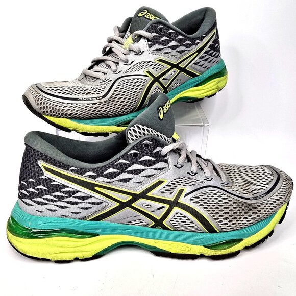 Asics Cumulus 25 Gray/Neon Running Shoes Sneakers Women's Size 9 - Picture 1 of 10